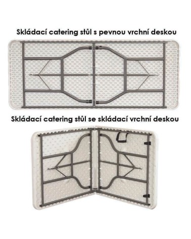 WHITE FOLDING RECTANGULAR TABLE 183X76CM