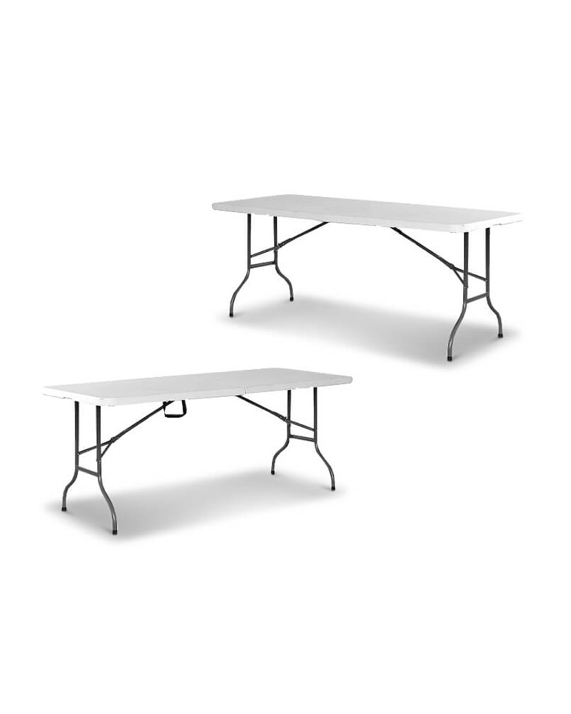 WHITE FOLDING RECTANGULAR TABLE 183X76CM