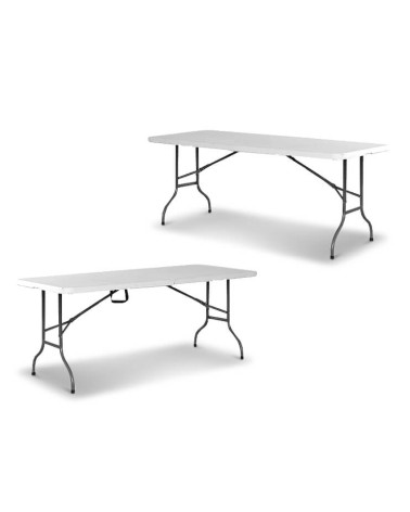 WITTE OPLOPENDE RECHTHOEK TAFEL 183X76CM