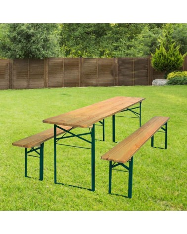 METRO Professional Folding Table 220X50CM (+ 2 benches)
